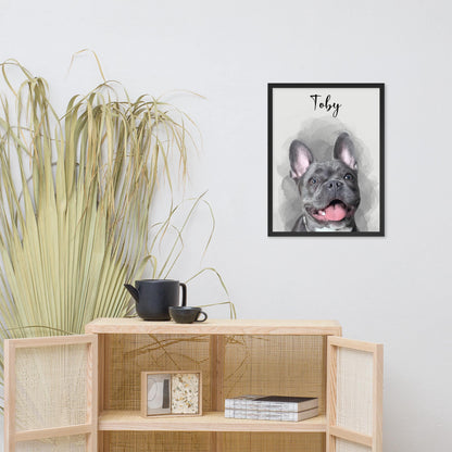 Framed Custom Dog Portrait